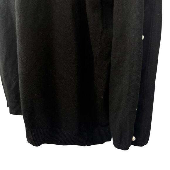Talbots Woman Petite Pearl Beaded Pullover Open Sleeve Sweater Stretch Black 2XP - Picture 7 of 15